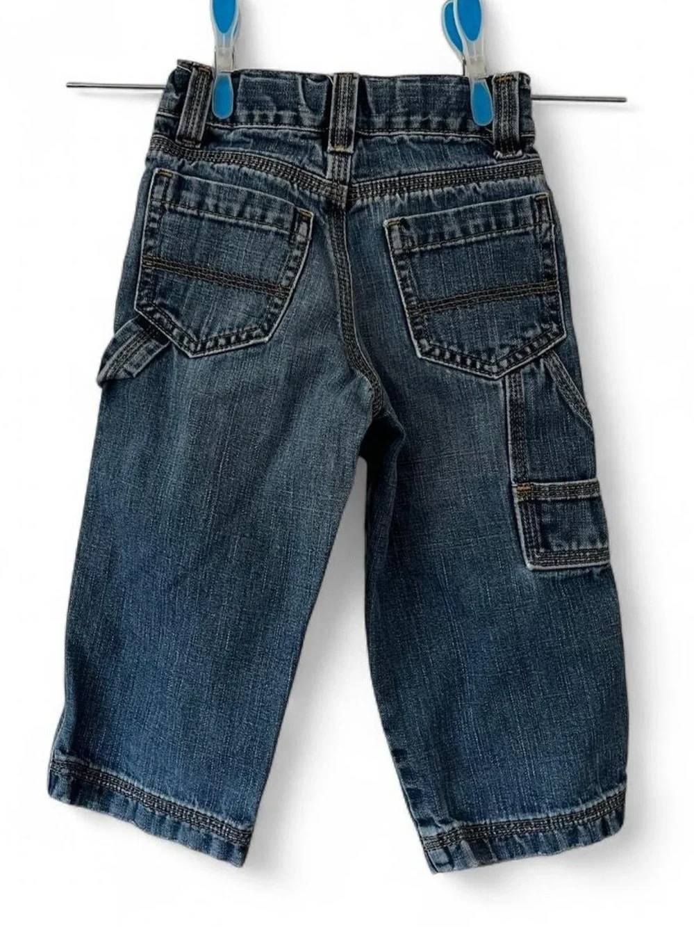 Toddler Boy 2T Vintage Old Navy Carpenter Denim Straight Leg Jeans Hammer Loops
